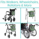 Vive Health Rollator Bag, Waterproof Nylon for Walkers and Rollators with 5 Pockets, Royal Palm