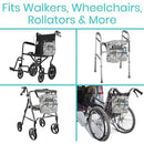 Vive Health Rollator Bag, Waterproof Nylon with 5 Exterior Pockets and Shoulder Strap, Safari