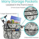 Vive Health Rollator Bag, Waterproof Nylon with 5 Exterior Pockets and Shoulder Strap, Safari
