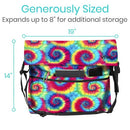 Vive Health Rollator Bag, Waterproof Nylon with 5 Exterior Pockets and Shoulder Strap, Tye Dye