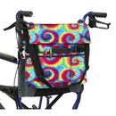 Vive Health Rollator Bag, Waterproof Nylon with 5 Exterior Pockets and Shoulder Strap, Tye Dye
