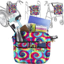 Vive Health Rollator Bag, Waterproof Nylon with 5 Exterior Pockets and Shoulder Strap, Tye Dye