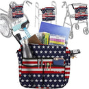 Vive Health Rollator Bag, Waterproof Nylon with 5 Exterior Pockets and Shoulder Strap, Americana