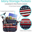 Vive Health Rollator Bag, Waterproof Nylon with 5 Exterior Pockets and Shoulder Strap, Americana