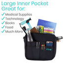 Vive Health Rollator Bag, Waterproof Nylon Storage Tote, Lightweight and Durable, Black