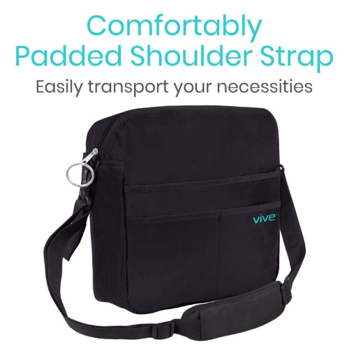 Vive Health Rollator Bag, Waterproof Nylon, Black