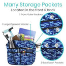 Vive Health Walker Bag, Lightweight Waterproof Nylon with 3 Pockets, Fits All Walkers, Blue Camo