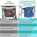 Vive Health Walker Bag, Lightweight Waterproof Nylon with 3 Pockets, Fits All Walkers, Blue Camo
