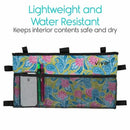 Vive Health Walker Bag, Lightweight Waterproof Nylon with 3 Pockets, Fits All Walkers, Green Paisley