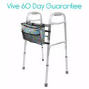 Vive Health Walker Bag, Lightweight Waterproof Nylon with 3 Pockets, Fits All Walkers, Green Paisley
