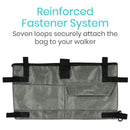 Vive Health Walker Bag, Lightweight Waterproof Nylon with 3 Pockets, Fits All Walkers, Gray