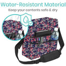 Vive Health Walker Bag, Lightweight Waterproof Nylon with 3 Pockets, Fits All Walkers, Pink Floral