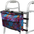 Vive Health Walker Bag with Adjustable Fasteners, Water Resistant Nylon, Purple Floral