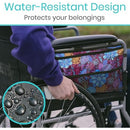 Vive Health Walker Bag with Adjustable Fasteners, Water Resistant Nylon, Purple Floral