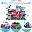 Vive Health Walker Bag, Lightweight Waterproof Nylon with 3 Pockets, Fits All Walkers, Tye Dye