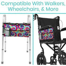 Vive Health Walker Bag, Lightweight Waterproof Nylon with 3 Pockets, Fits All Walkers, Tye Dye