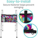 Vive Health Walker Bag, Lightweight Waterproof Nylon with 3 Pockets, Fits All Walkers, Tye Dye