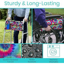 Vive Health Walker Bag, Lightweight Waterproof Nylon with 3 Pockets, Fits All Walkers, Tye Dye