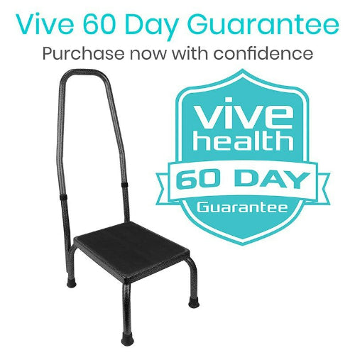 Vive Health Step Stool with Handrail, Black, Pack of 2