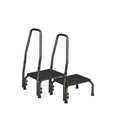 Vive Health Steel Step Stool with Handrail, Non-Slip Platform for Safety and Support, Black, 2 Pack