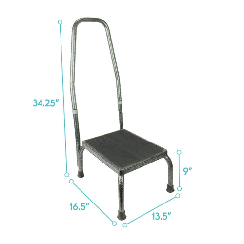 Vive Health Step Stool with Handrail, Black, Pack of 2