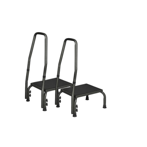 Vive Health Step Stool with Handrail, Black, Pack of 2