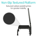 Vive Health Steel Step Stool with Handrail, Non-Slip Platform, 300 lb Capacity for Safety, Black