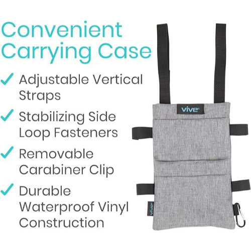 Vive Health Standard Crutch Bag, Gray