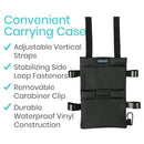 Vive Health Standard Crutch Bag, Waterproof Vinyl, Dual Pocket Organizer with Key Clip, Black