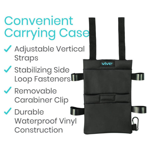 Vive Health Standard Crutch Bag, Black