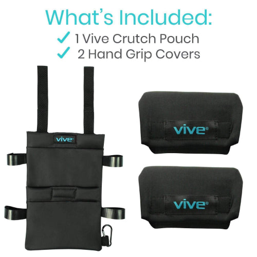 Vive Health Standard Crutch Bag, Black