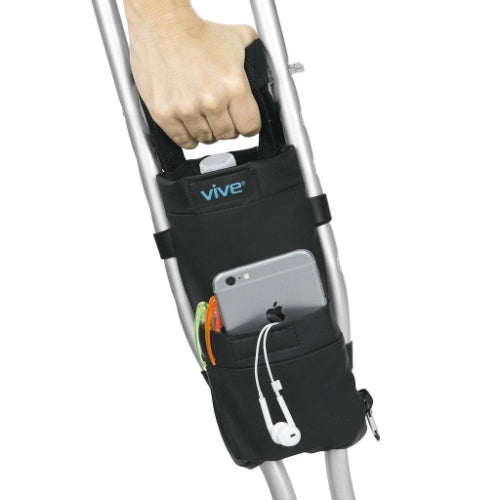Vive Health Standard Crutch Bag, Black
