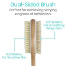 Vive Health Body Brush with Long Handle, Boar and Nylon Bristles, Waterproof, Dual-Head Design