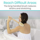 Vive Health Body Brush with Long Handle, Boar and Nylon Bristles, Waterproof, Dual-Head Design