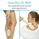 Vive Health Body Brush with Long Handle, Boar and Nylon Bristles, Waterproof, Dual-Head Design