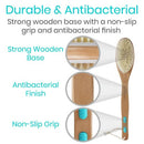 Vive Health Body Brush with Long Handle, Boar and Nylon Bristles, Waterproof, Dual-Head Design