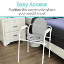 Vive Health Folding Commode, 7.5 Quarts Pail With Lid