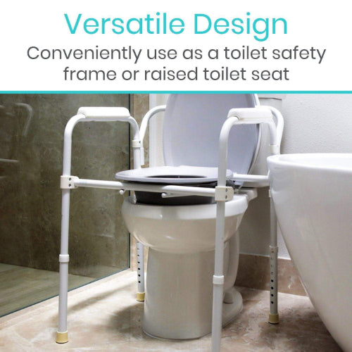 Vive Health Folding Commode, 7.5 Quarts Pail With Lid