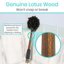 Vive Health Loofah Brush, Curved Bath Sponge for Bathing and Exfoliating, 17-Inch Long Handle, Dark