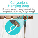 Vive Health Loofah Brush, Curved Bath Sponge for Bathing and Exfoliating, 17-Inch Long Handle, Dark