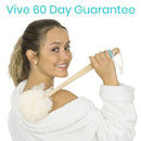 Vive Health Long Handle Loofah Brush, 17-Inch Bathing Sponge for Full Body Exfoliation