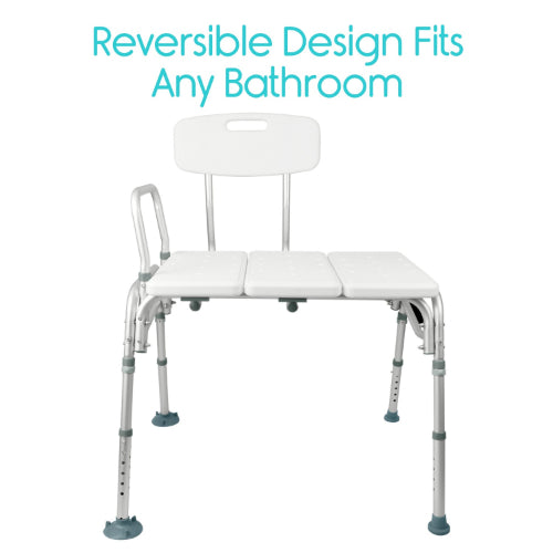 Vive Health Bathroom Transfer Bench with Back, Pack of 2