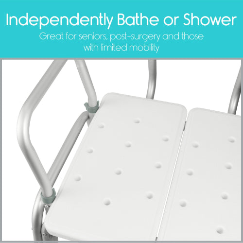 Vive Health Bathroom Transfer Bench with Back, Pack of 2