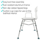 Vive Health Bathroom Transfer Bench, Adjustable Height and 400 Lbs Capacity, 2 Pack