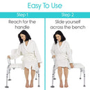 Vive Health Bathroom Transfer Bench, Adjustable Height, Non Slip and 400 Lbs Capacity for Safety