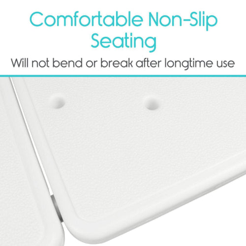 Vive Health Bathroom Transfer Bench With Back, White