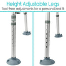 Vive Health Bathroom Transfer Bench, Adjustable Height, Non Slip and 400 Lbs Capacity for Safety