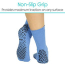Vive Health Non-Slip Tube Socks Unisex, Tread Dots, 6 Pairs, Blue