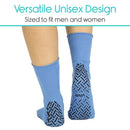 Vive Health Non-Slip Tube Socks Unisex, Tread Dots, 6 Pairs, Blue