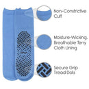 Vive Health Non-Slip Tube Socks Unisex, Tread Dots, 6 Pairs, Blue